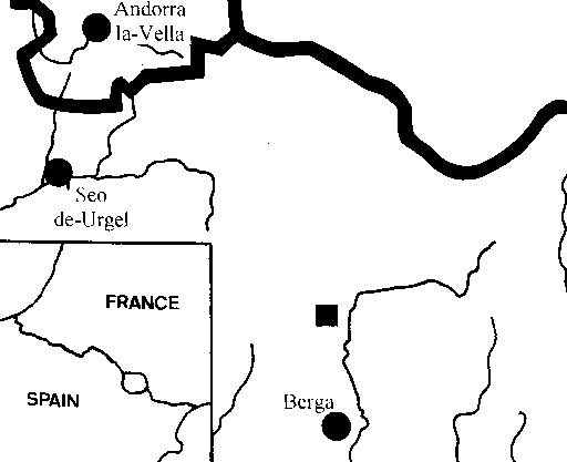 Fig.1: Location of the Fumanya tracksite (square)